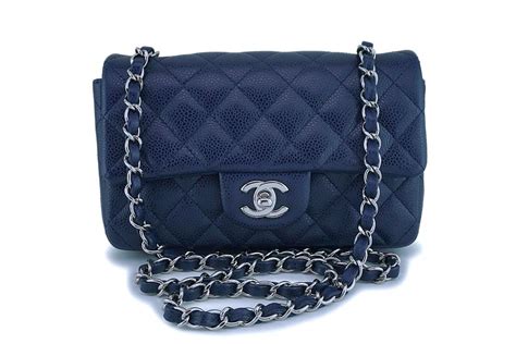 chanel navy blue caviar mini rectangular flap|The Ultimate Chanel Flap Guide .